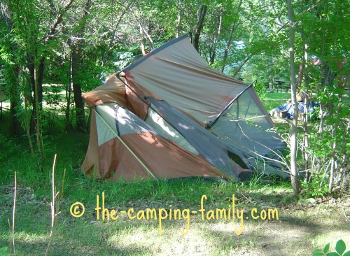 collapsed cabin style tent