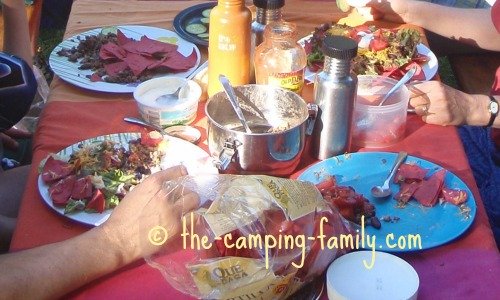 Taco Salad on the picnic table