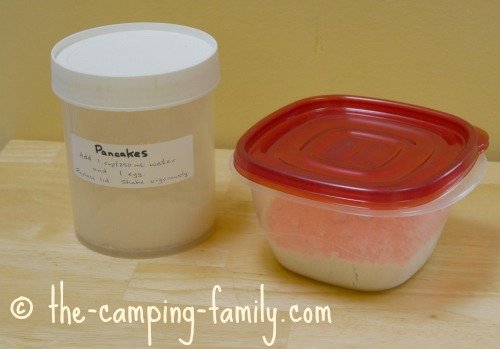 pancake mix in containers